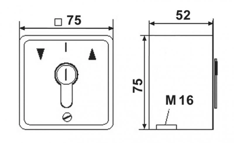 WTS - Standard - Schlüssel-Schalter mit 1 Rast-Kontakt, AP ,Wassergeschützt - Schutzart IP 54