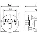 WTS - Einbau/Fronttafel - Schlüsseltaster mit 2 Tast-Kontakt, 2-polig Wechsler AB/AUF für den Fronttafeleinbau