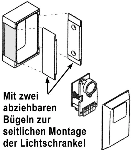 WTS - LS-1 Einweg-Lichtschranke (12V oder 24V AC/DC), Sender und Empfänger, Reichweite 60 m