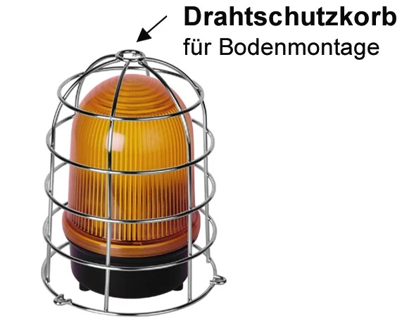 Drahtschutzkorb zur Bodenmontage, nur für Drehspiegelleuchte