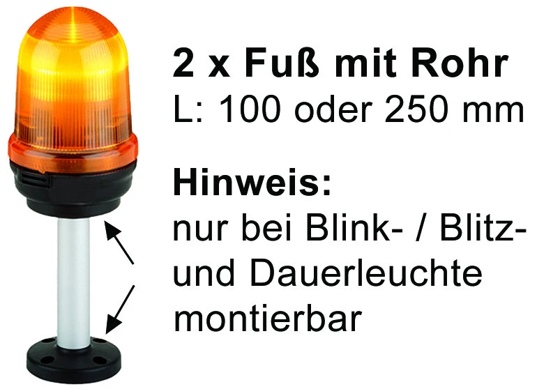 Alu-Rohr, eloxiert, Ø 25 mm, 100 mm lang, nur für Blink-/Blitz- u. Dauerleuchte