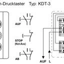 WTS - Dreifach-NOT-HALT-Drucktaster (roter Pilz, rastend) AUF / NOT-HALT / AB, Wassergeschützt - Schutzart IP 65