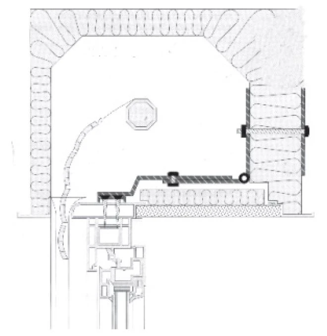 Fensterstabilisator zur Verbindung großer Fenster und Türelemente mit dem Rollladenkasten, rostfrei verzinkt