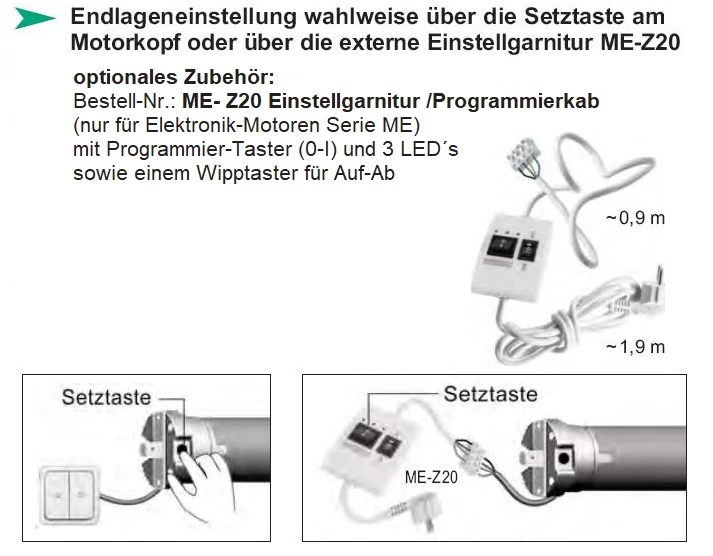 WTS - Rohrmotoren Serie ME mit elektronischer Endabschaltung, Ø 45 mm