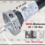 WTS - NHK-Rohrmotoren Serie DMH mit Nothandbedienung durch Kurbelstange  Ø 45 mm