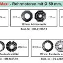 WTS - NHK-Maxi-Rohrmotoren Serie DMH-59 mit Nothandbedienung durch Kurbelstange  Ø 59 mm