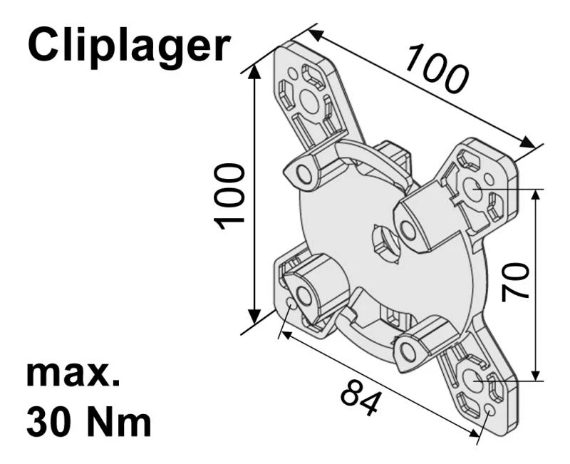 WTS - Universal - Wandlager AM2-L040 für AM2 und AE2 Rohrantriebe Max 30Nm