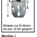 WTS - Neubau- Fertigkastenlager  DM-L025 für Rohrmotoren  Ø 45 mm Serie DM - DMF - ME