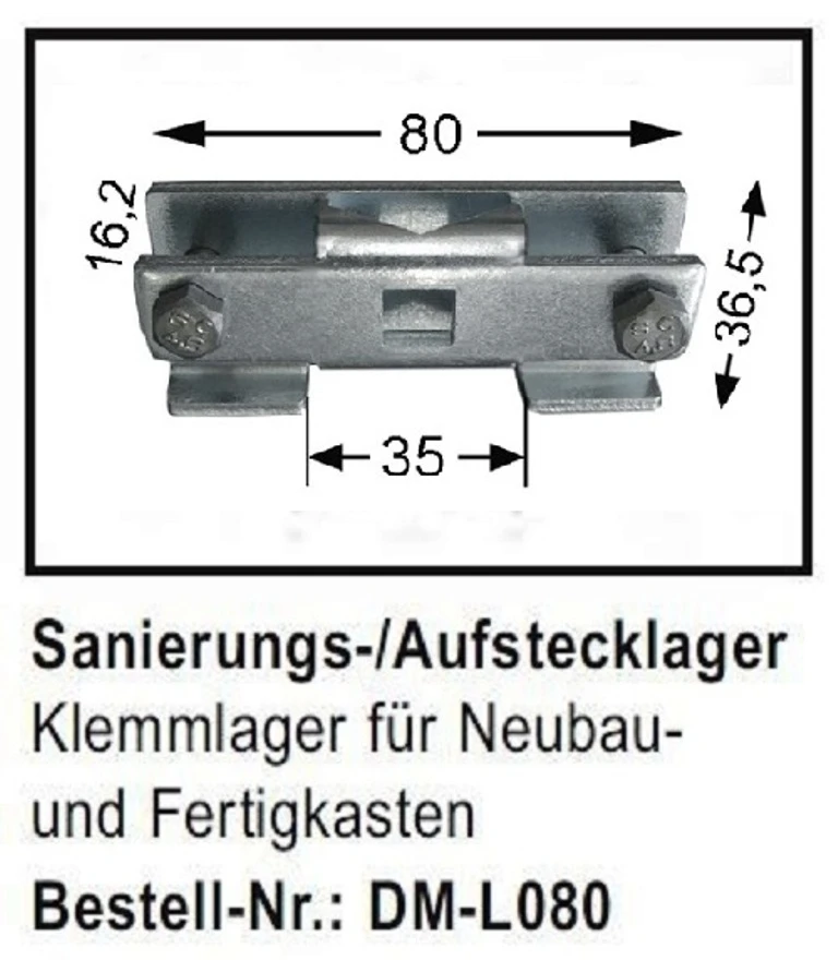 WTS - Sanierungs- Aufstecklager DM-L080 für Rohrmotoren  Ø 45 mm Serie DM - DMF - ME