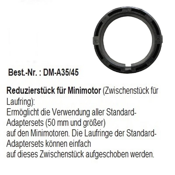 WTS - Reduzierstück DM-A35-45 für Mini-Rohrmotoren  Ø 35 mm, Serie DM - DMF - ME