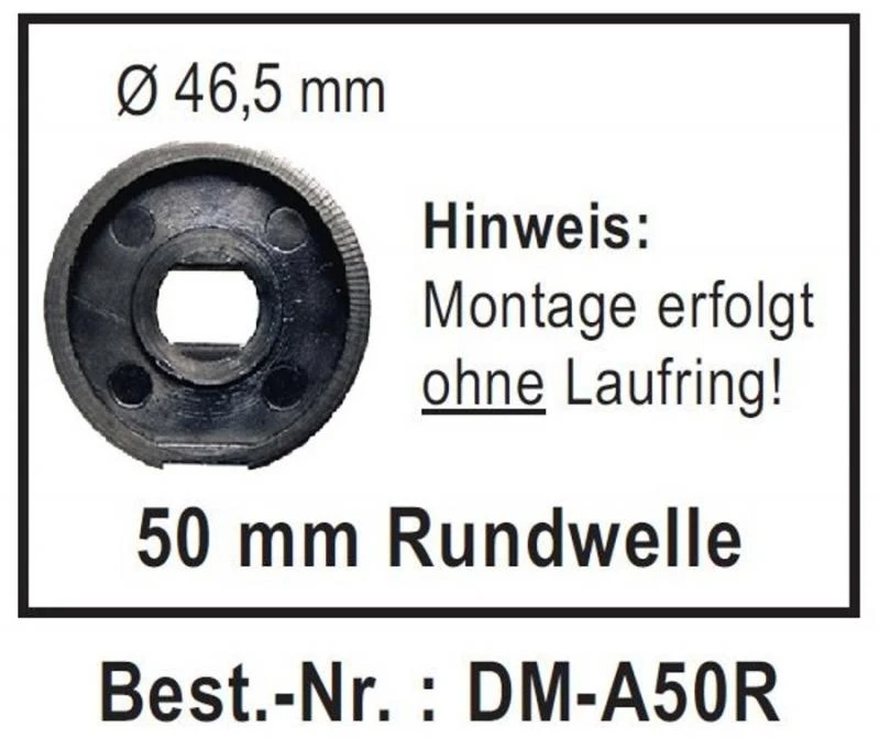 WTS - Adapterset DM-A50R : 50 mm Rundwelle für alle Rohrmotoren  Ø 45 mm, Serie