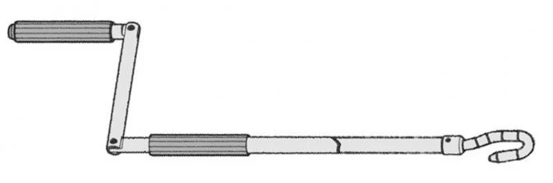 WTS - Kurbelstange flexibel, Länge: 1450 mm 1300 mm geknickt