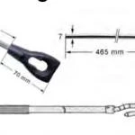 WTS - Kurbelstange flexibel, Länge: 1450 mm 1300 mm geknickt