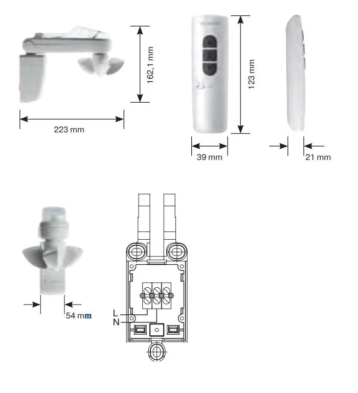 Becker - Centronic SunWindSet SWS541-II, Sonnen-Wind-Regen-Sensor Funk mit Handsender