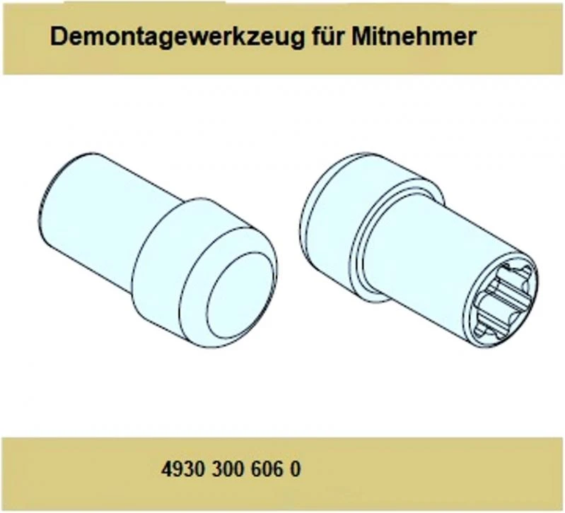 Demontagewerkzeug für Mitnehmer für Rohrmotoren Becker Baureihe P - R - L  Serie