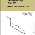 Gelenkkurbel Gestänge Länge: 1600 mm  für Rohrantriebe mit Handkurbelanschluss