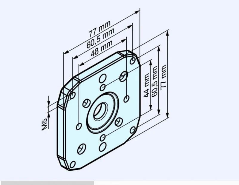 Adapterflansch HK bis 120 Nm für Rohrantriebe mit Handkurbelanschluss