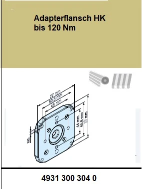 Adapterflansch HK bis 120 Nm für Rohrantriebe mit Handkurbelanschluss