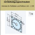 Adapterplatte-HK für Blendkappen mit Befestigungsschrauben. Für Rohrantriebe  mit Handkurbelanschluss