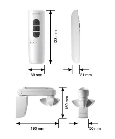 Becker Centronic SunWindSet SWS641-II ,Solar Sonnen-Wind-Sensor Funk mit Handsender