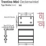 Deckenwinkel für Lewens Trentino Mini  Gelenkarmmarkise für Deckenmontage, 90mm und 180m Breite