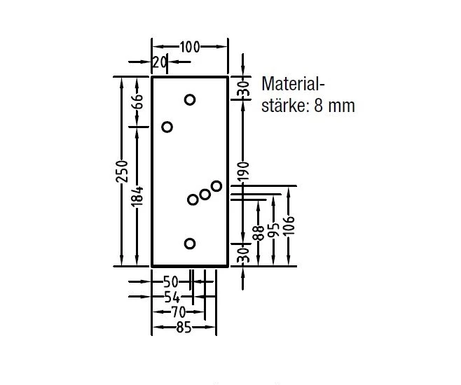 Montageplatte für Dachsparrenhalter Aluminium für Lewens Economy