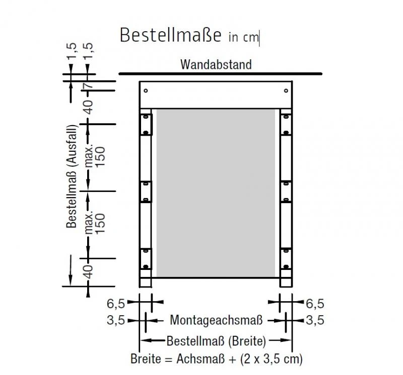 Montagehalter Kassette - für Lewens Portofino Unterglasmarkise