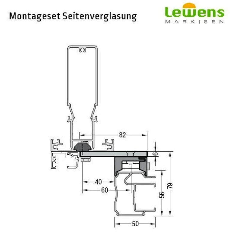 Montageset Seitenverglasung - für Lewens Anconan Unterglasmarkise