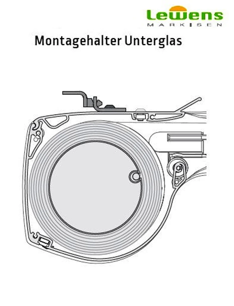 Montagehalter Unterglas - für Lewens Anconan Unterglasmarkise