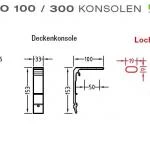 Deckenkonsole, Deckenhalter für Lewens Micro 100 und 300 Senkrechtmarkise,