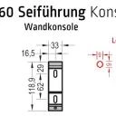 Wandkonsole, Wandhalterhalter für Lewens Micro 1060 Seilführung Senkrechtmarkisen 