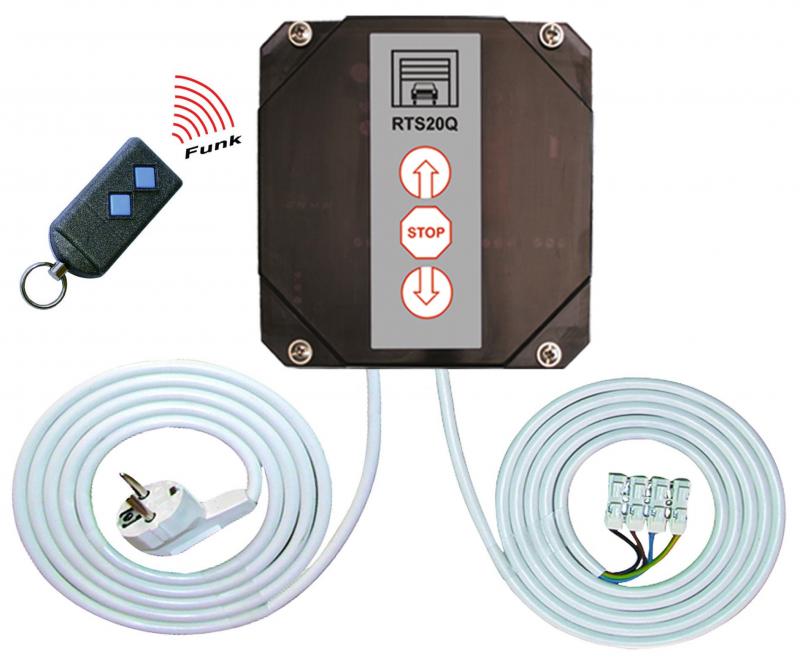 WTS - RTS-20Q-SET-S5 Rolltorsteuerung , verkabelt, mit eingelerntem Handsender Micro-Handsender S5Q-2K 868 MHz