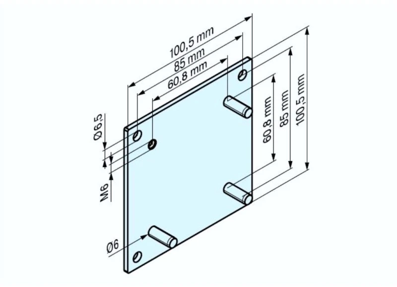 Adapterplatte HK mit Stiften bis 120 Nm für Rohrantriebe mit Handkurbelanschluss