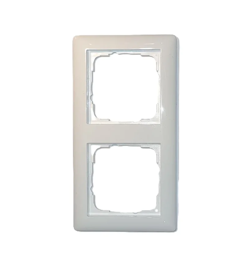 Becker - Abdeckrahmen 2-fach für Gira System 55, reinweiß glänzend, für TimeControl Zeitschaltuhr U26