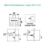 Miniatur - Schlüsseltaster Typ: MR1-1T mit 1 Tast-Kontakt (Impuls) IP 54