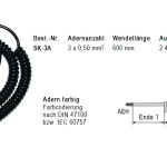 Rolltor-Anschlussdose AD-2 Set (große Bauform) für Opto-Sensoren mit Spiralkabel