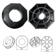 WTS - Adapterset DM-A125K-59 : 125 mm Achtkantwelle nur für Maxi - Rohrmotoren  Ø 59 mm, Serie DM-59 + DMH-59