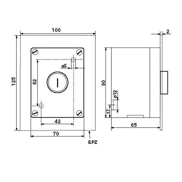 WTS - Einfach-Drucktaster aus Metall Aufputz mit rotem NOT-AUS Pilz rastend und wassergeschützt IP 65