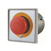 WTS - NOT-AUS Drucktaster Unterputz mit rotem Not-Aus Pilz rastend im Leichtmetall-Rundgehäuse, wassergeschützt IP 65