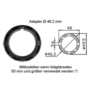 WTS - Reduzierstück DM-A35-45 für Mini-Rohrmotoren  Ø 35 mm, Serie DM - DMF - ME