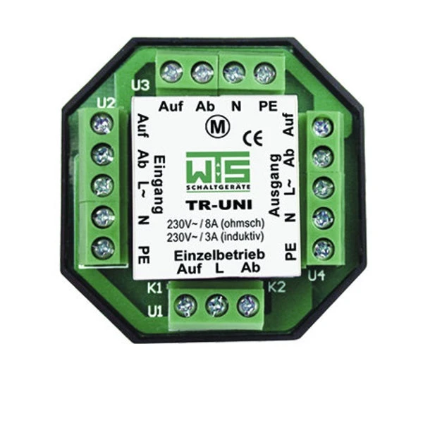 WTS - Steuer-Relais 230V - TR-UNI für AP+UP Montage Relais für 1 oder 2 Motoren oder zur Gruppensteuerung, mit Einzelbedienung