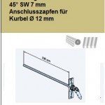  Gelenklager mit Sechskantstab 45° SW 7 mm Anschlusszapfen für Kurbel Ø 12 mm