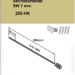  Öse mit Sechskantstab SW 7 mm 250-HK  für Becker Rohrantriebe mit Handkurbelanschluss, länge 250mm