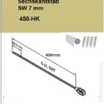 Öse mit Sechskantstab SW 7 mm 450-HK  für Becker Rohrantriebe  mit Handkurbelanschluss, länge 450mm